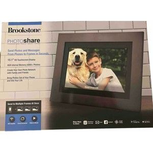 Brookstone FSM010ESB 10" PhotoShare Digital Frame Brown